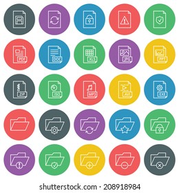 Vector icons set. For web site design and mobile apps. 