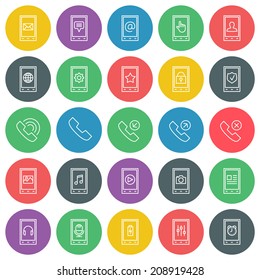Vector icons set. For web site design and mobile apps. 