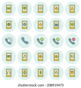 Vector icons set. For web site design and mobile apps. 