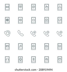 Vector icons set. For web site design and mobile apps. 