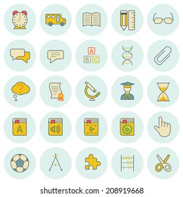 Vector icons set. For web site design and mobile apps. 