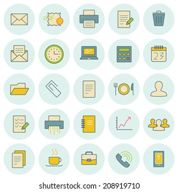 Vector icons set. For web site design and mobile apps. 