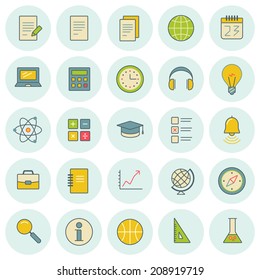 Vector icons set. For web site design and mobile apps. 