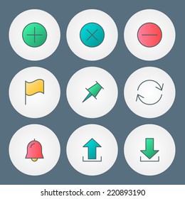 Vector icons set. For web site design and mobile apps