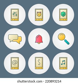 Vector icons set. For web site design and mobile apps