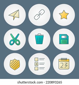 Vector icons set. For web site design and mobile apps