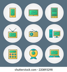 Vector icons set. For web site design and mobile apps