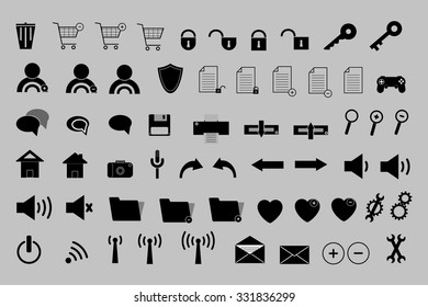Vector icons set for web site