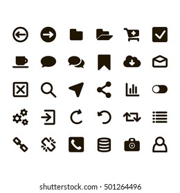 Vector icons set of web tools for devices.