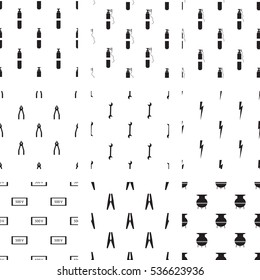 Vector icons set for welder on white background