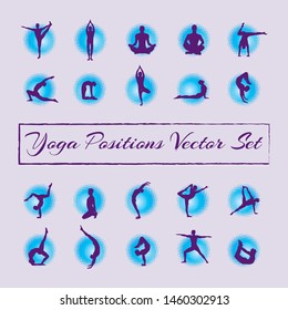 Vector icons set of Yoga poses