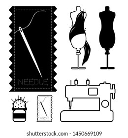 vector icons of sewing devices