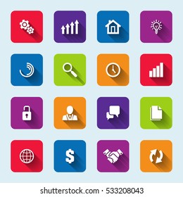 Vector icons with shadow for infographic. Template for diagram, graph, presentation, website, business, brochure.