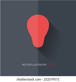 Vector icons with shadow on gray background "bulb"