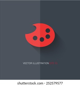 Vector icons with shadow on gray background "palette"