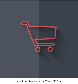 Vector icons with shadow on gray background "cart"