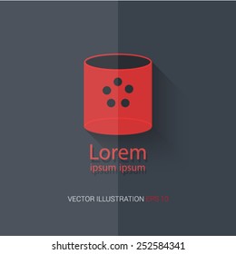 Vector icons with shadow on gray background ''trash"