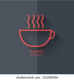 Vector icons with shadow on gray background ''cup"