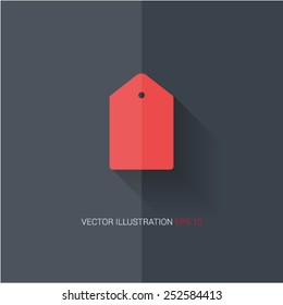 Vector icons with shadow on gray background ''tag"