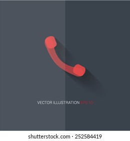 Vector icons with shadow on gray background ''call"