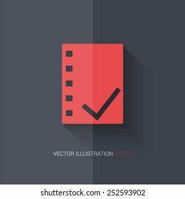 Vector icons with shadow on gray background ''checkmark"
