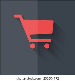 Vector icons with shadow on gray background ''shopping"