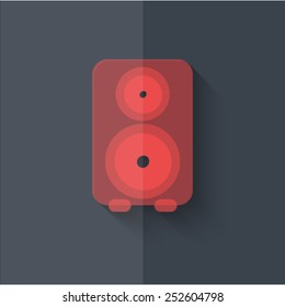 Vector icons with shadow on gray background ''speaker