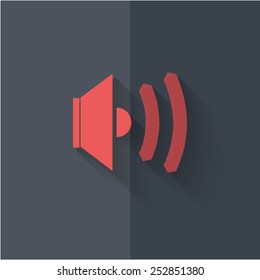 Vector icons with shadow on gray background ''sound"
