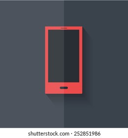 Vector icons with shadow on gray background ''phone"