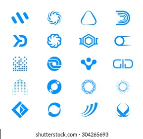 Vector icons and shapes collection for logo, label design.