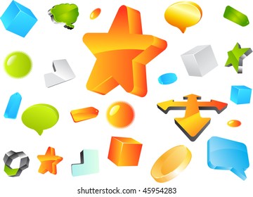vector icons: shiny and 3d