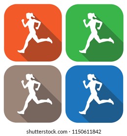 Vector Icons. Sign of the runner. Badge in a flat design. For the web concept and mobile devices.