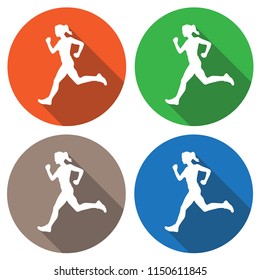 Vector Icons. Sign of the runner. Badge in a flat design. For the web concept and mobile devices.