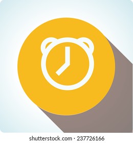 Vector icons "sim card" on the topic office, on an orange circle with shardow