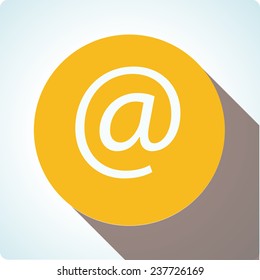 Vector icons "sim card" on the topic office, on an orange circle with shardow