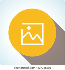Vector icons "sim card" on the topic office, on an orange circle with shardow