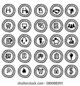 Vector icons, sketches.