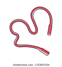 Vector icons skipping rope cartoon style on white isolated background.