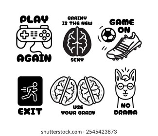 Vector icons with slogan. Can be used for t-shirt, stickers etc.