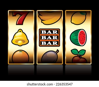 vector icons at slot machine