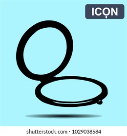 Vector Icons. A small mirror on a blue background.
