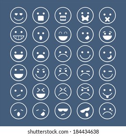 Vector icons of smiley faces