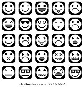 Vector icons of smiley faces