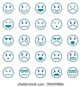 Vector icons of smiley faces