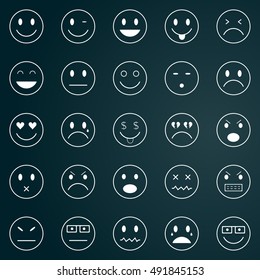 Vector icons of smiley faces