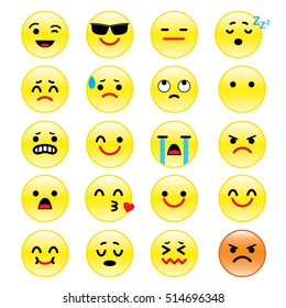 Vector icons of smiley faces emotion Cartoon