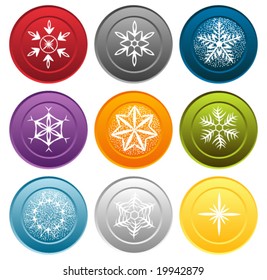 Vector Icons with Snowflakes Ornament