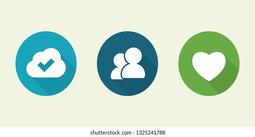 Vector icons social media, marketing, network, heart, profile, u