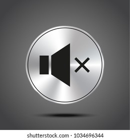 vector icons of speaker metallic isolated on dark background