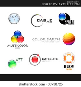 Vector. Icons. Sphere style collection